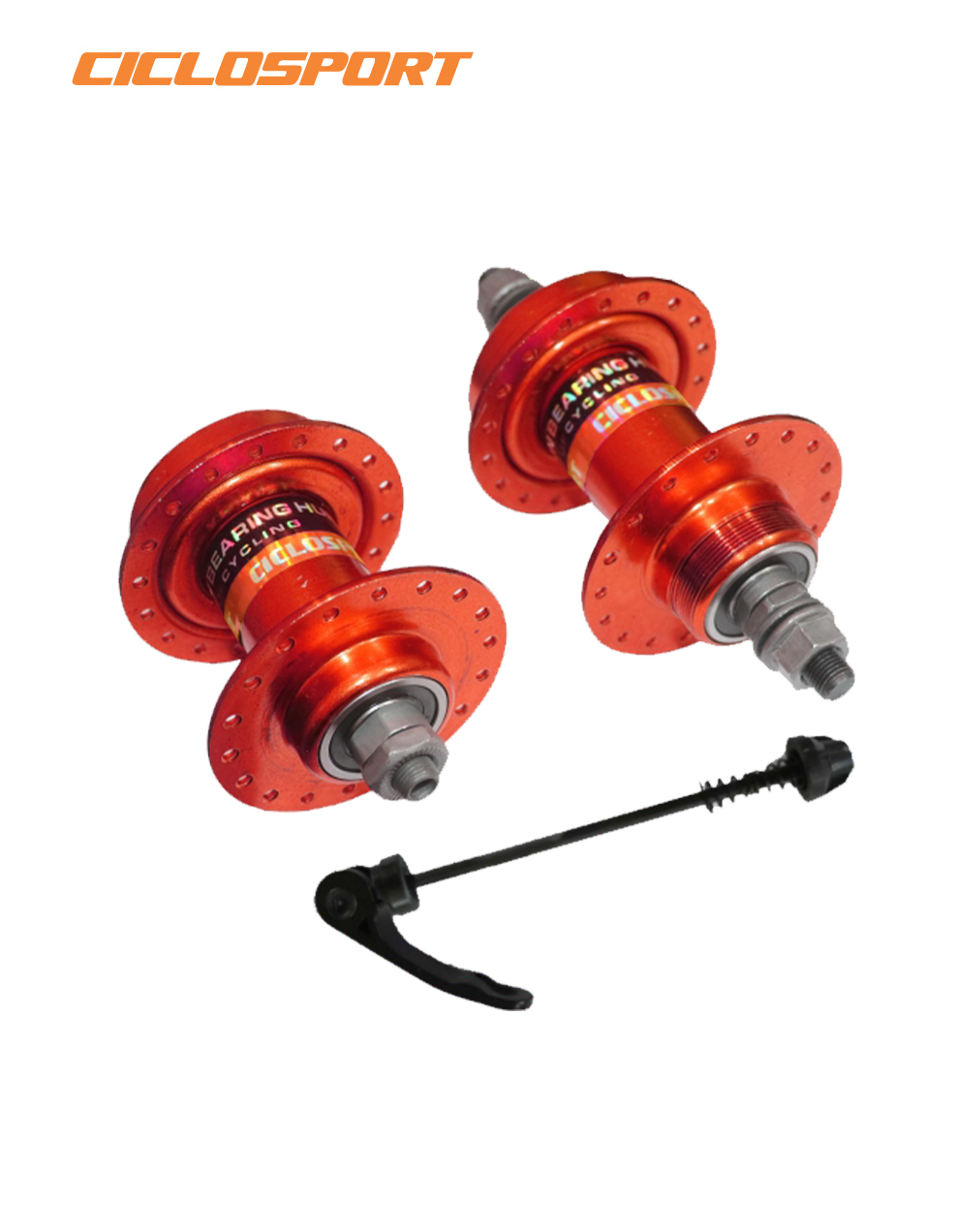ciclosport front and rear steel hubs red bicycle